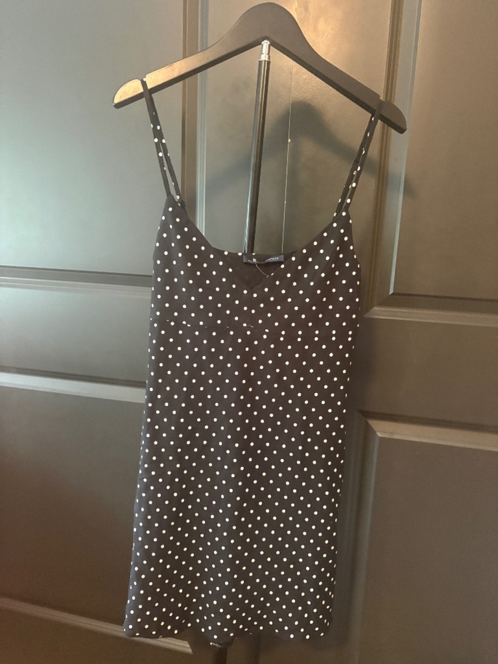 Brandy Melville, Navy, and white polkadot slip dress